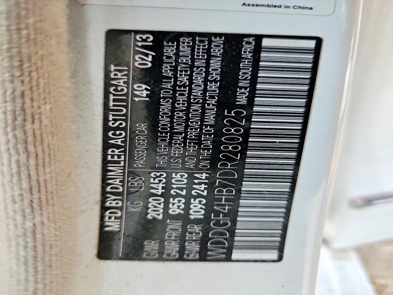 51093436 :رقم المزاد ، WDDGF4HB7DR280825 vin ، 2013 Mercedes-benz C مزاد بيع
