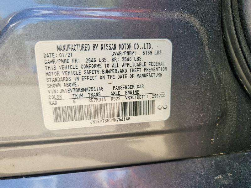 Продаж на аукціоні авто 2021 Infiniti Q50, vin: JN1EV7BR8MM754146, номер лоту: 50271426