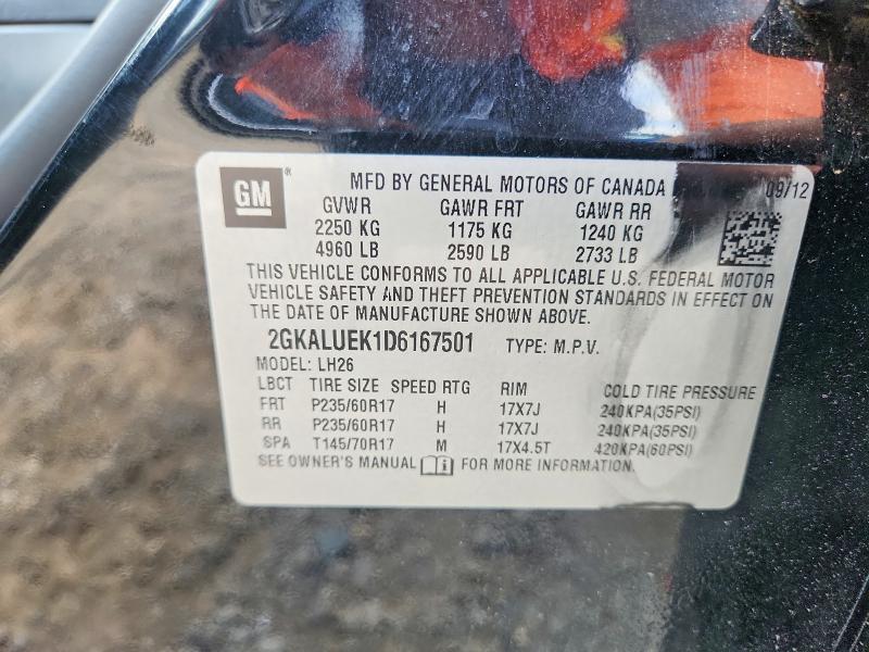 Aukcja sprzedaży 2013 Gmc Terrain, vin: 2GKALUEK1D6167501, numer aukcji: 51677256
