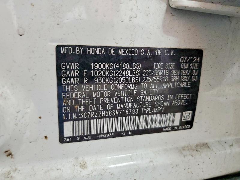 Продажа на аукционе авто 2025 Honda Hr-v, vin: 3CZRZ2H56SM718798, номер лота: 51449876