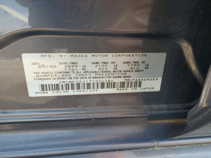 51047456 :رقم المزاد ، JM1BK323171634384 vin ، 2007 Mazda 3 مزاد بيع