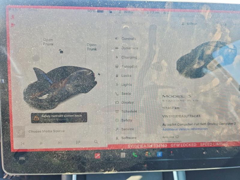 48632256 :رقم المزاد ، 5YJ3E1EA3LF734143 vin ، 2020 Tesla Model 3 مزاد بيع