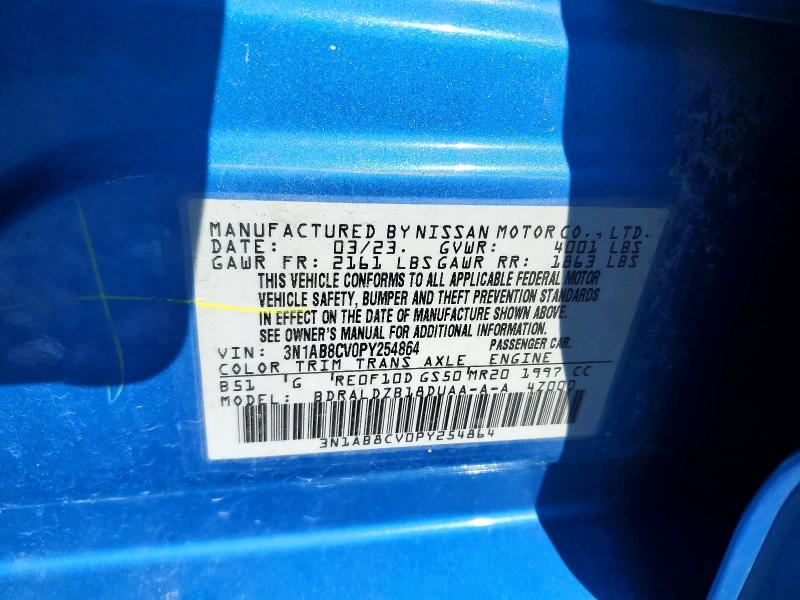 49170676 :رقم المزاد ، 3N1AB8CV0PY254864 vin ، 2023 Nissan Sentra مزاد بيع