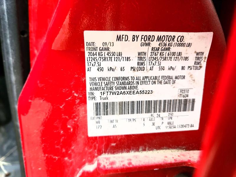 Продаж на аукціоні авто 2014 Ford F250, vin: 1FT7W2A6XEEA55223, номер лоту: 48095116