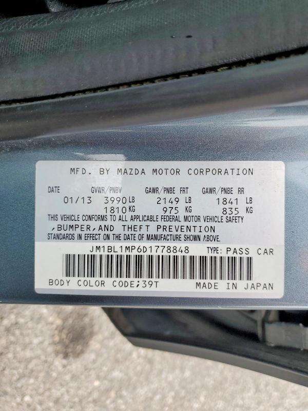 Aukcja sprzedaży 2013 Mazda 3, vin: JM1BL1MP6D1778848, numer aukcji: 50634896