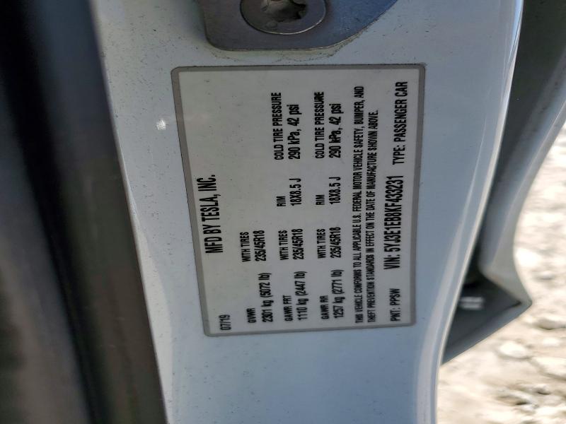 48289936 :رقم المزاد ، 5YJ3E1EB8KF433231 vin ، 2019 Tesla Model 3 مزاد بيع