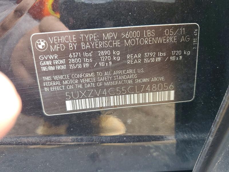 Продажа на аукционе авто 2012 Bmw X5, vin: 5UXZV4C55CL748056, номер лота: 51313816