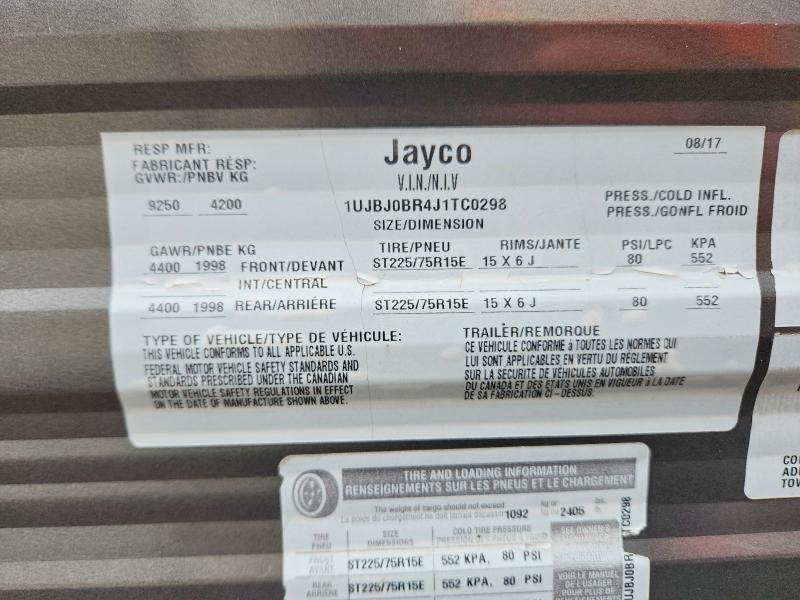 51412036 :رقم المزاد ، 1UJBJ0BR4J1TC0298 vin ، 2018 Jayco Jay Flight مزاد بيع