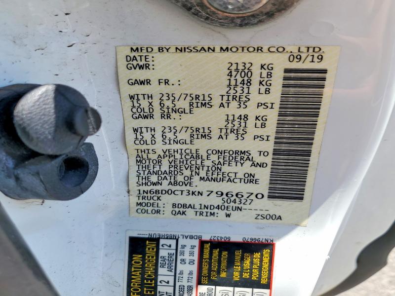 Aukcja sprzedaży 2019 Nissan Frontier, vin: 1N6BD0CT3KN796670, numer aukcji: 48008546