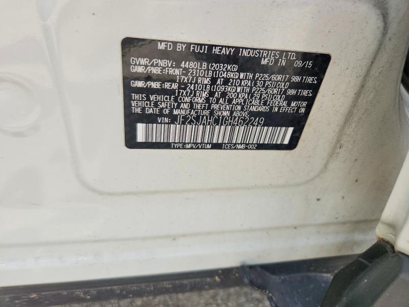 Продаж на аукціоні авто 2016 Subaru Forester, vin: JF2SJAHC1GH462249, номер лоту: 50816166