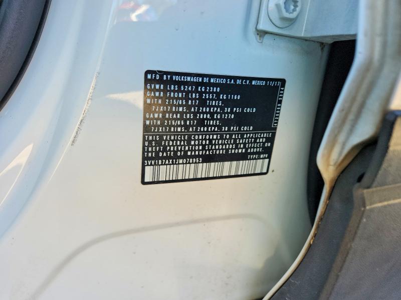 48305396 :رقم المزاد ، 3VV1B7AX1JM078953 vin ، 2018 Volkswagen Tiguan مزاد بيع
