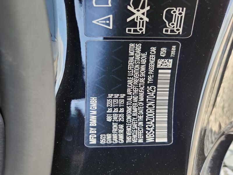 Продаж на аукціоні авто 2024 Bmw M4, vin: WBS43AZ00RCN70425, номер лоту: 49851636