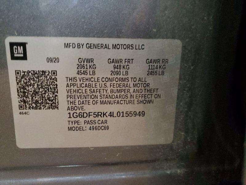 51183696 :رقم المزاد ، 1G6DF5RK4L0155949 vin ، 2020 Cadillac Ct4 مزاد بيع