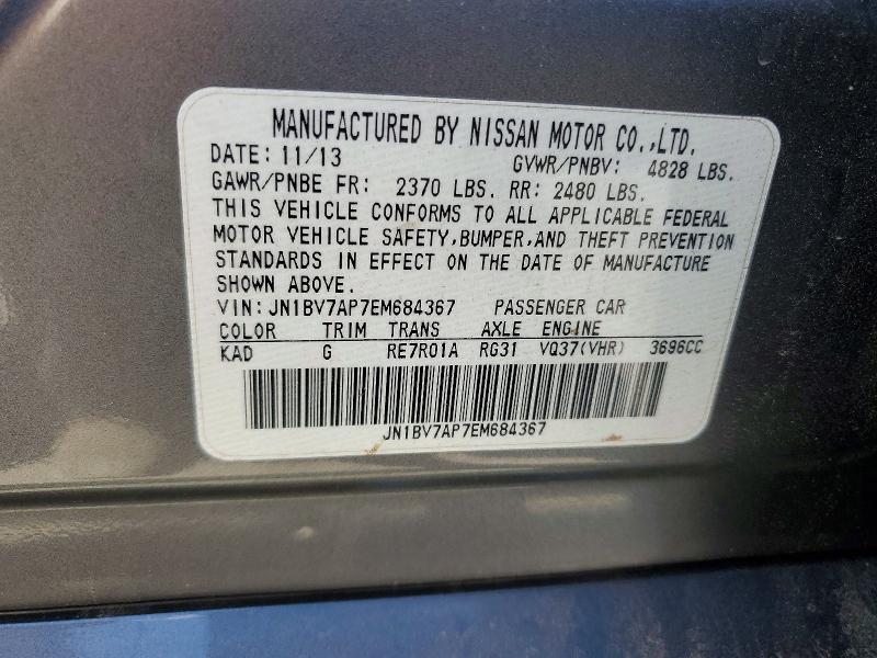 Aukcja sprzedaży 2014 Infiniti Q50, vin: JN1BV7AP7EM684367, numer aukcji: 49258476