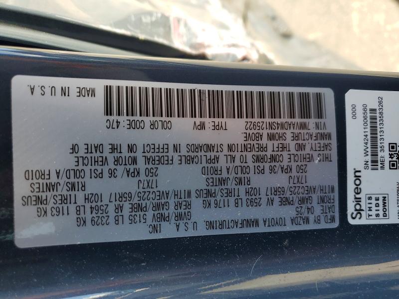 2025 Mazda Cx-50 მანქანა იყიდება აუქციონზე, vin: 7MMVAADW4SN125922, აუქციონის ნომერი: 50971396