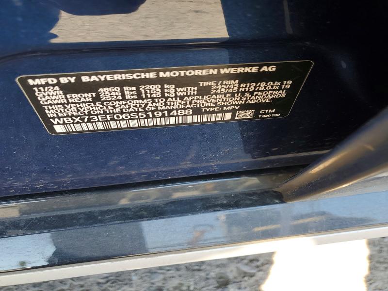 Продажа на аукционе авто 2025 Bmw X1, vin: WBX73EF06S5191488, номер лота: 50279316