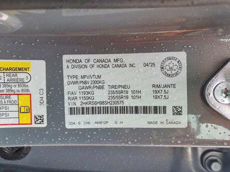 Aukcja sprzedaży 2025 Honda Cr-v, vin: 2HKRS6H98SH230575, numer aukcji: 48409156