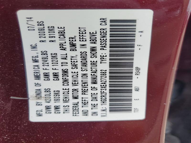 48692776 :رقم المزاد ، 1HGCR2F3XEA272882 vin ، 2014 Honda Accord مزاد بيع