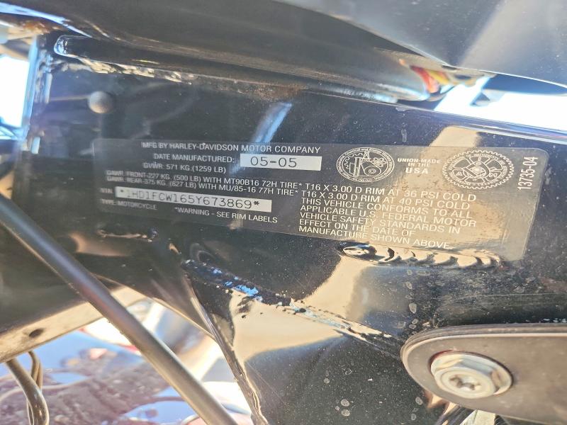 2005 Harley Davidson Flhtcui მანქანა იყიდება აუქციონზე, vin: 1HD1FCW165Y673869, აუქციონის ნომერი: 48762716