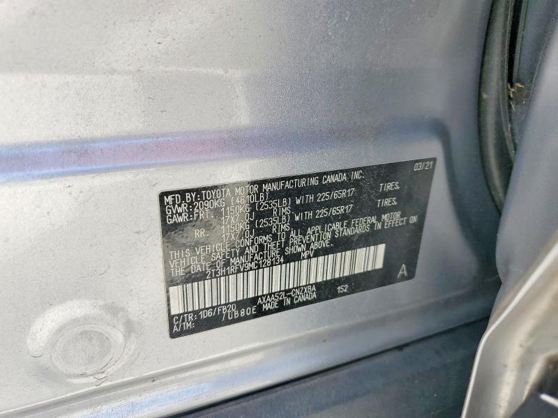50900946 :رقم المزاد ، 2T3H1RFV9MC128134 vin ، 2021 Toyota Rav4 مزاد بيع