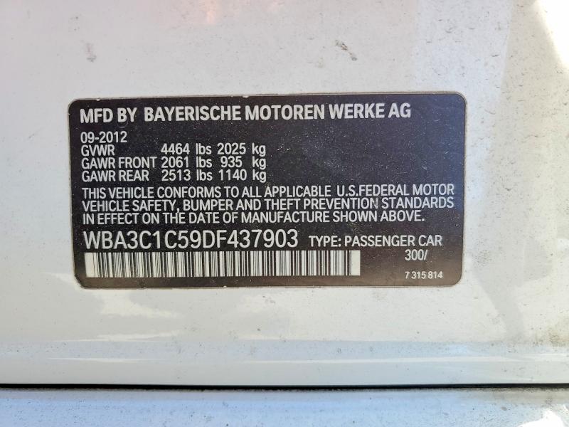 48607016 :رقم المزاد ، WBA3C1C59DF437903 vin ، 2013 Bmw 328 مزاد بيع
