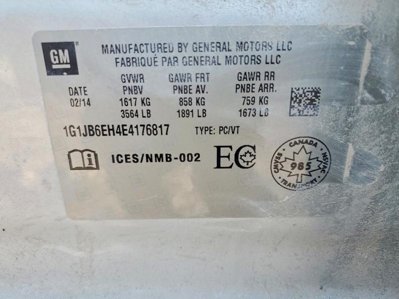 Auction sale of the 2014 Chevrolet Sonic, vin: 1G1JB6EH4E4176817, lot number: 49071866