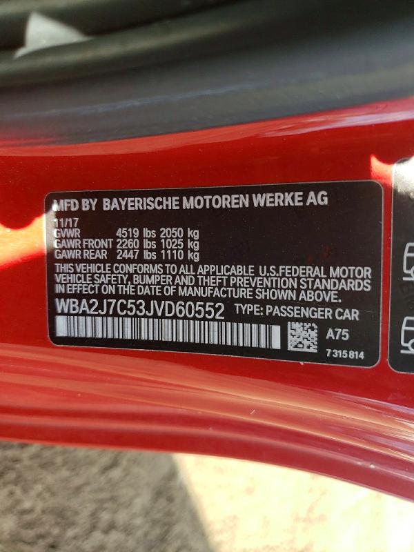 2018 Bmw M240xi მანქანა იყიდება აუქციონზე, vin: WBA2J7C53JVD60552, აუქციონის ნომერი: 50442026