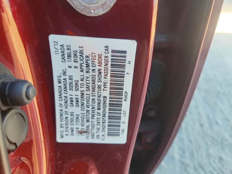 Aukcja sprzedaży 2013 Honda Civic, vin: 2HGFB2F84DH509458, numer aukcji: 51764806