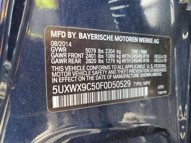 50768846 :رقم المزاد ، 5UXWX9C50F0D50529 vin ، 2015 Bmw X3 مزاد بيع