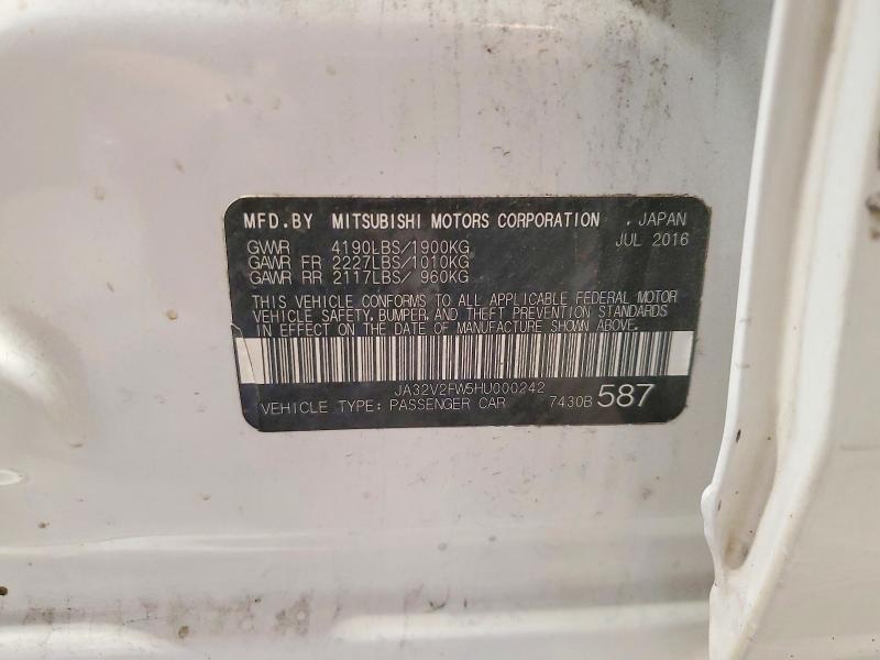 Aukcja sprzedaży 2017 Mitsubishi Lancer, vin: JA32V2FW5HU000242, numer aukcji: 51112706