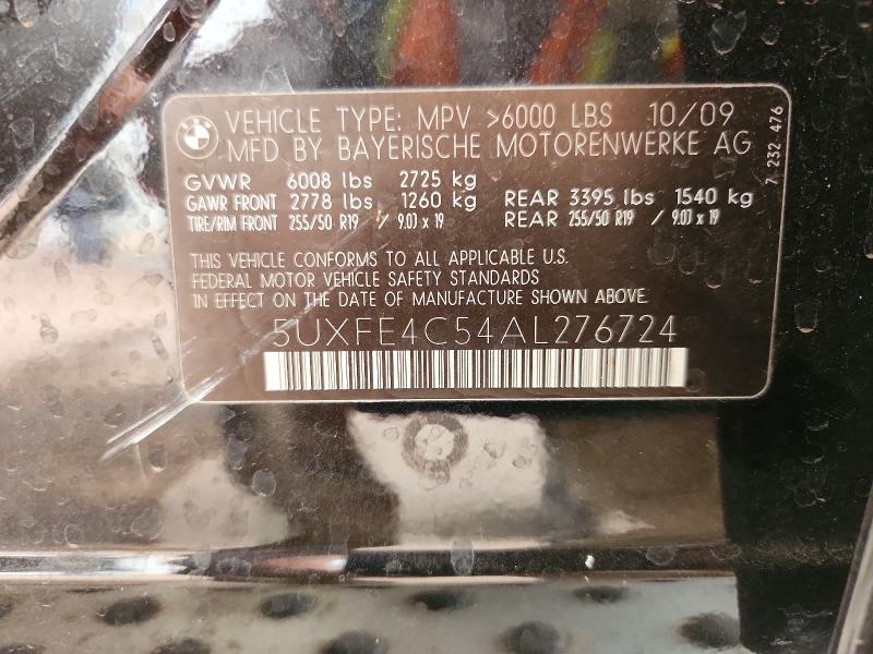 Продаж на аукціоні авто 2010 Bmw X5, vin: 5UXFE4C54AL276724, номер лоту: 50819856