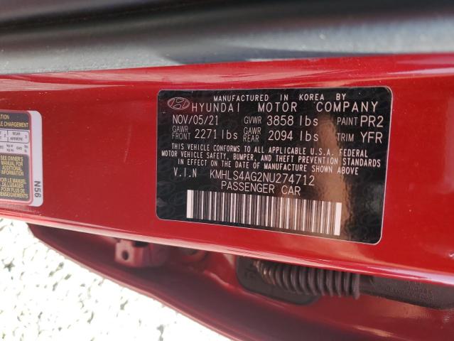 Продаж на аукціоні авто 2022 Hyundai Elantra, vin: KMHLS4AG2NU274712, номер лоту: 49805316