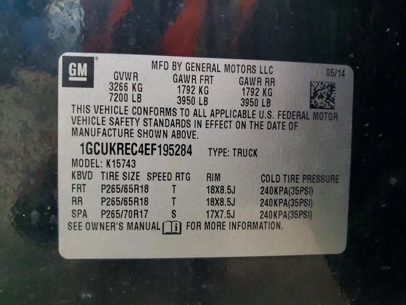 51942966 :رقم المزاد ، 1GCUKREC4EF195284 vin ، 2014 Chevrolet Silverado مزاد بيع