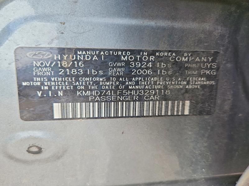 Aukcja sprzedaży 2017 Hyundai Elantra, vin: KMHD74LF5HU329118, numer aukcji: 50119186