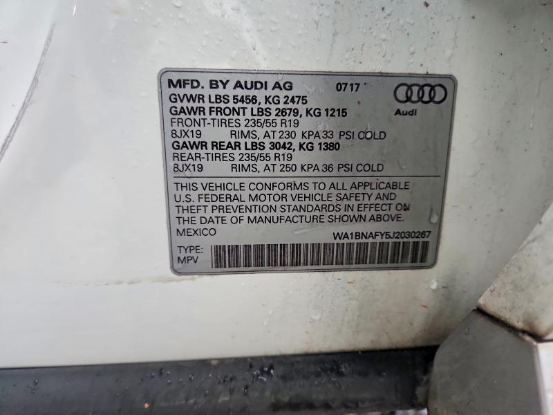 Продажа на аукционе авто 2018 Audi Q5, vin: WA1BNAFY5J2030267, номер лота: 51565496