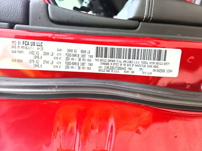 Продажа на аукционе авто 2015 Jeep Grand Cherokee, vin: 1C4RJEBG1FC856443, номер лота: 51181246