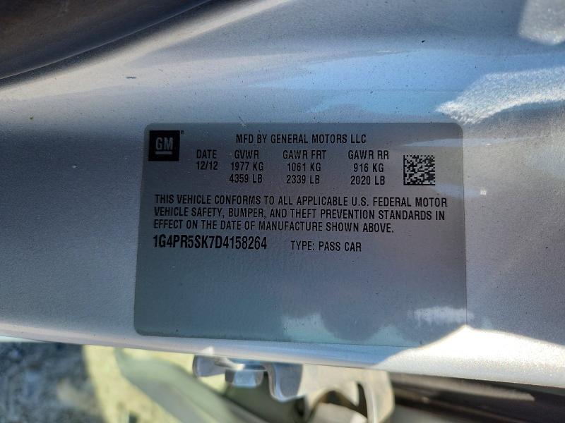 Продажа на аукционе авто 2013 Buick Verano, vin: 1G4PR5SK7D4158264, номер лота: 49602646