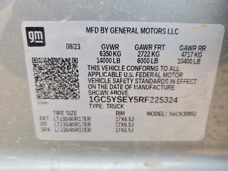 Продажа на аукционе авто 2024 Chevrolet Silverado, vin: 1GC5YSEY5RF225324, номер лота: 49958076