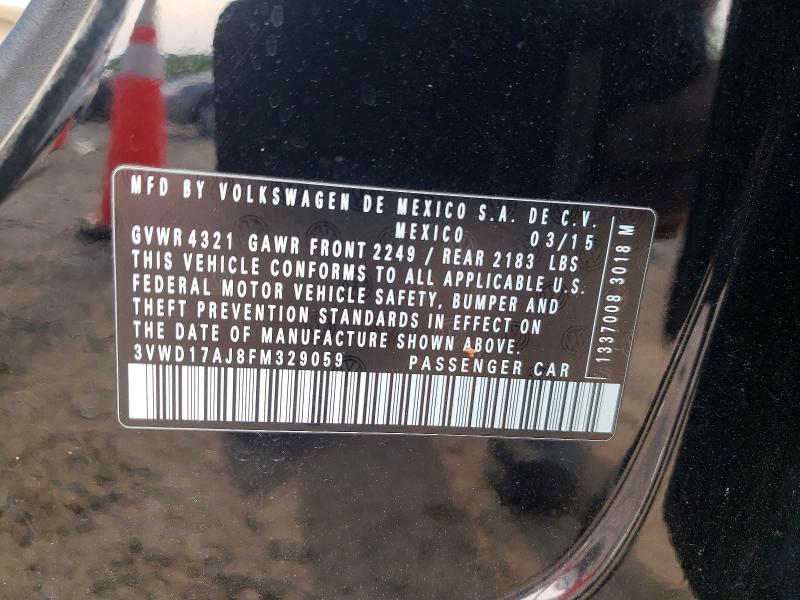Aukcja sprzedaży 2015 Volkswagen Jetta, vin: 3VWD17AJ8FM329059, numer aukcji: 50197496