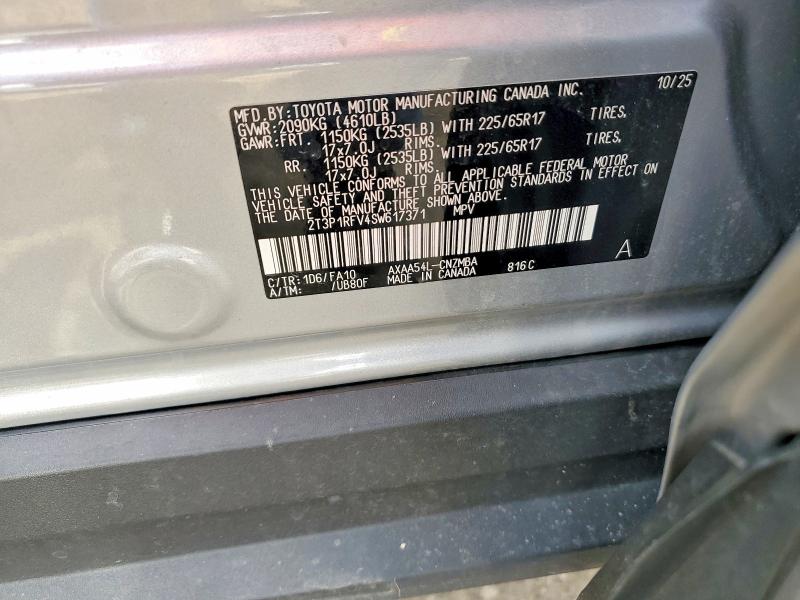 Aukcja sprzedaży 2025 Toyota Rav4, vin: 2T3P1RFV4SW617371, numer aukcji: 51435806