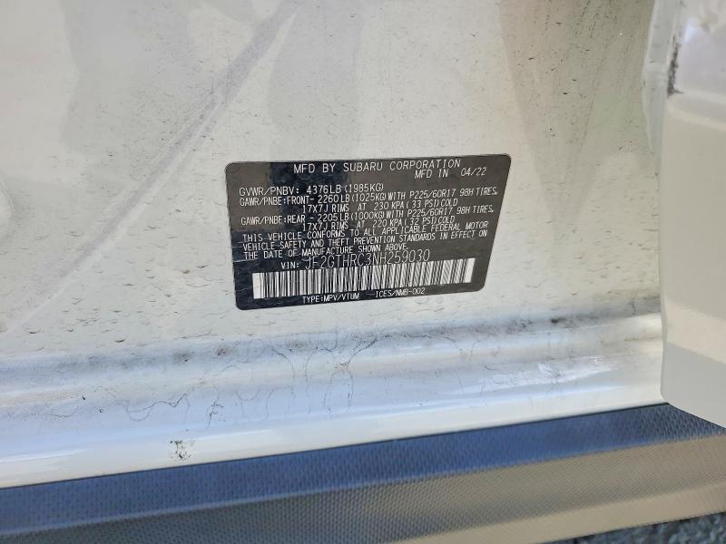 2022 Subaru Crosstrek მანქანა იყიდება აუქციონზე, vin: JF2GTHRC3NH259030, აუქციონის ნომერი: 51536346