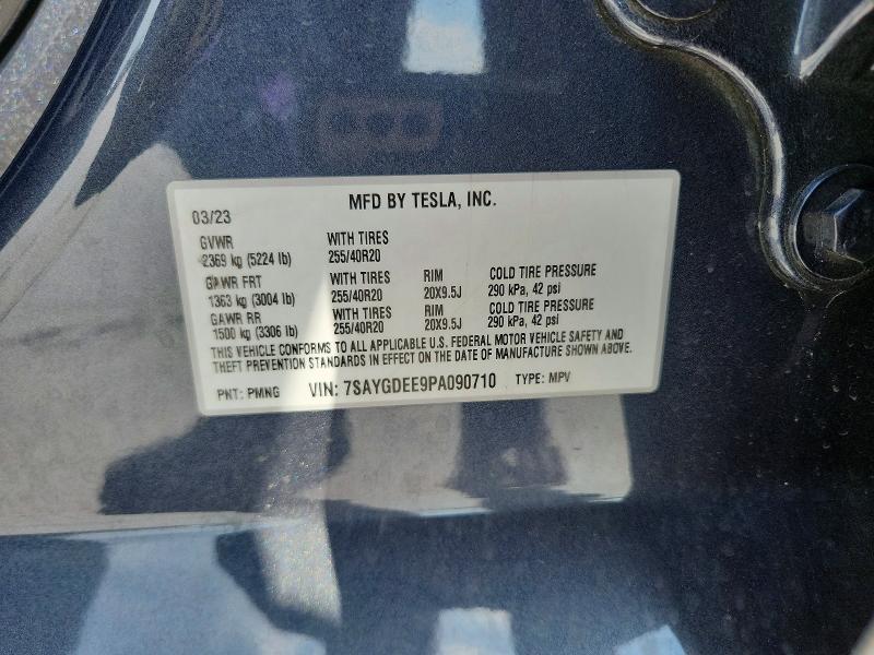 50265656 :رقم المزاد ، 7SAYGDEE9PA090710 vin ، 2023 Tesla Model Y مزاد بيع