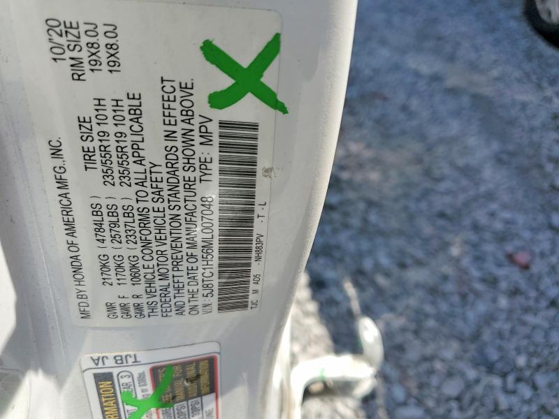 2021 Acura Rdx მანქანა იყიდება აუქციონზე, vin: 5J8TC1H56ML007048, აუქციონის ნომერი: 50610656
