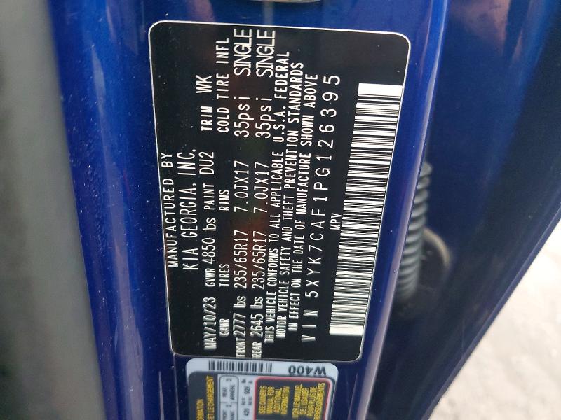 51168376 :رقم المزاد ، 5XYK7CAF1PG126395 vin ، 2023 Kia Sportage مزاد بيع