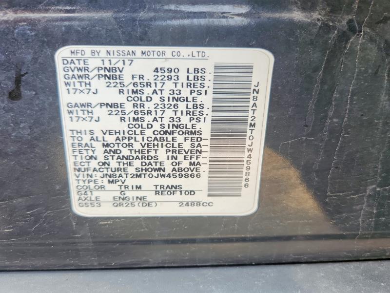 Продаж на аукціоні авто 2018 Nissan Rogue, vin: JN8AT2MT0JW459866, номер лоту: 50788186