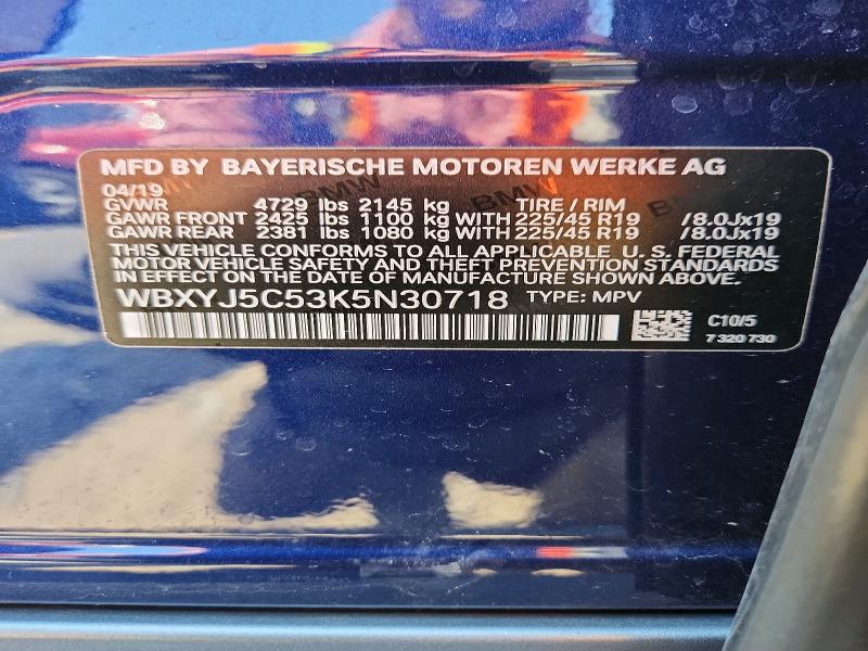 Продажа на аукционе авто 2019 Bmw X2, vin: WBXYJ5C53K5N30718, номер лота: 51111306