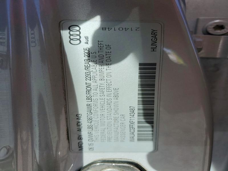 Продажа на аукционе авто 2015 Audi A3, vin: WAUACGFFXF1143487, номер лота: 49128196