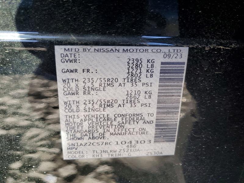 Продажа на аукционе авто 2024 Nissan Murano, vin: 5N1AZ2CS7RC104303, номер лота: 50276566