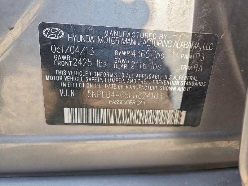 Продаж на аукціоні авто 2014 Hyundai Sonata, vin: 5NPEB4AC5EH824103, номер лоту: 51870086