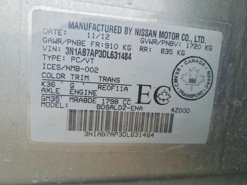 Aukcja sprzedaży 2013 Nissan Sentra, vin: 3N1AB7AP3DL631484, numer aukcji: 50686126